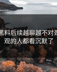 51吃瓜黑料后续越聊越不对劲，连旁观的人都看沉默了