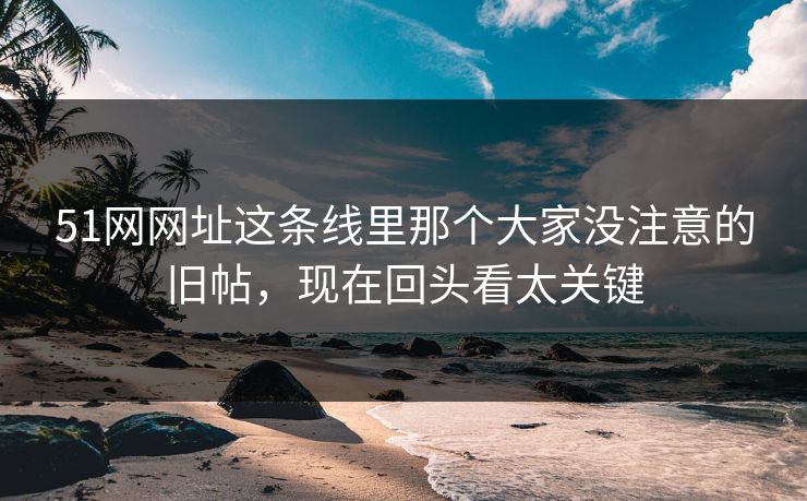 51网网址这条线里那个大家没注意的旧帖，现在回头看太关键