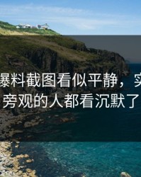 51吃瓜爆料截图看似平静，实际上连旁观的人都看沉默了