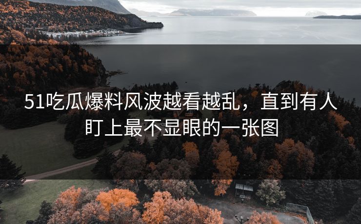 51吃瓜爆料风波越看越乱，直到有人盯上最不显眼的一张图